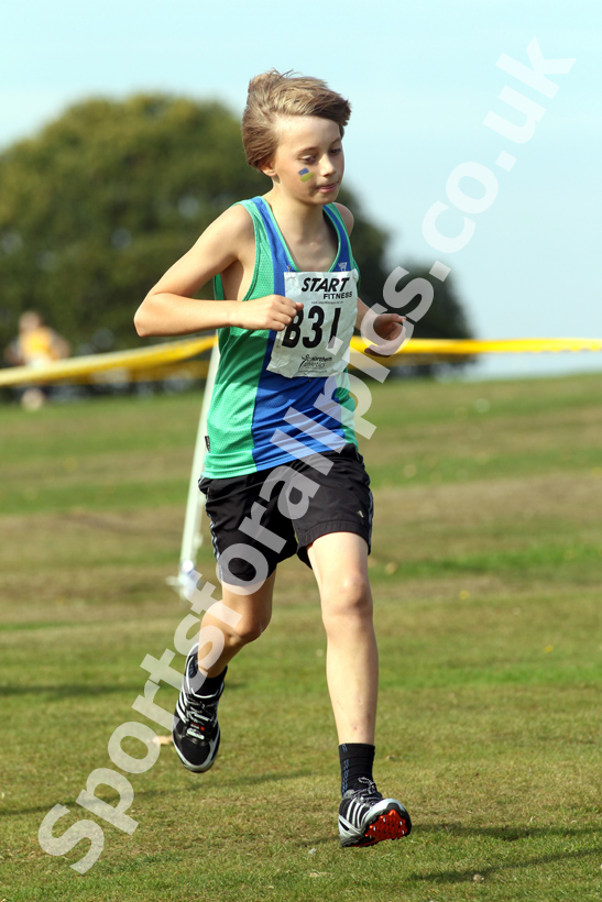 Laurence Young (City of Sheffield), under-13 boya, Northern Cross Country Relay, Graves Park, Sheffield